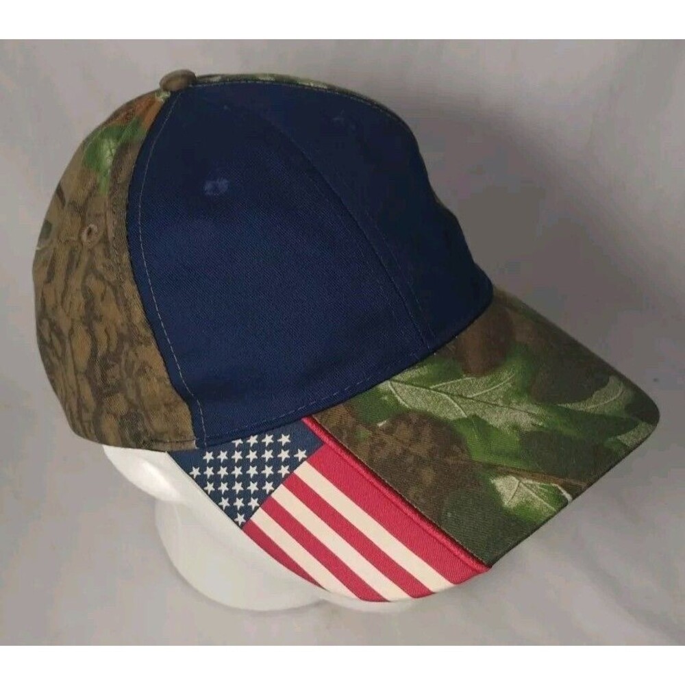 OccuNomix Blue & Camouflage w/American Flag Strapback Hat/Cap-EXCELLENT!